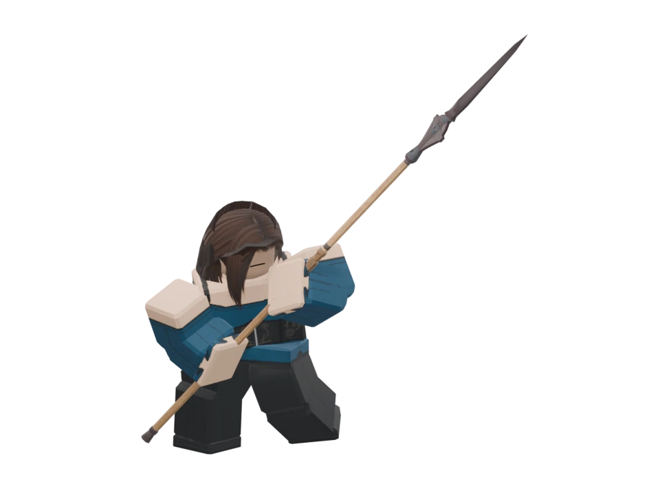 Right Strafe Spear Walk, R15 animation preview