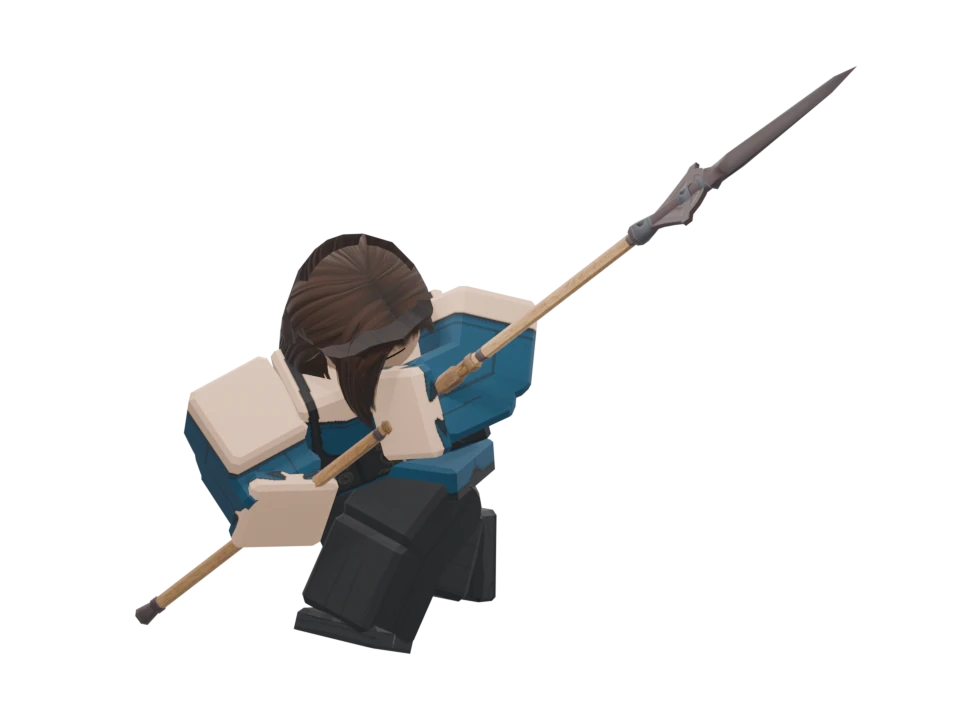 Right Strafe Spear Run, R15 animation preview